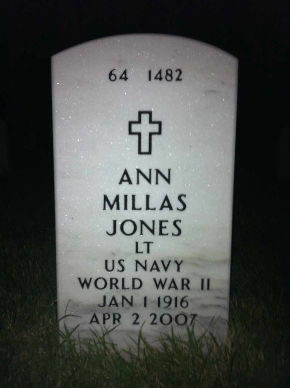 Back of headstone — Richard Jones