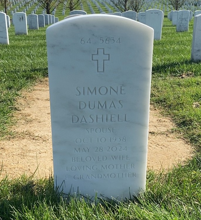 Back of headstone — Julian Dashiell