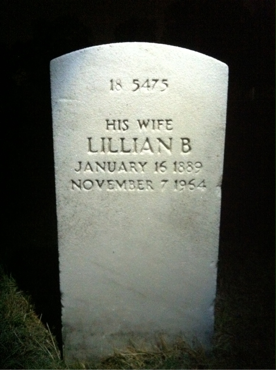 Back of headstone — George Milstead