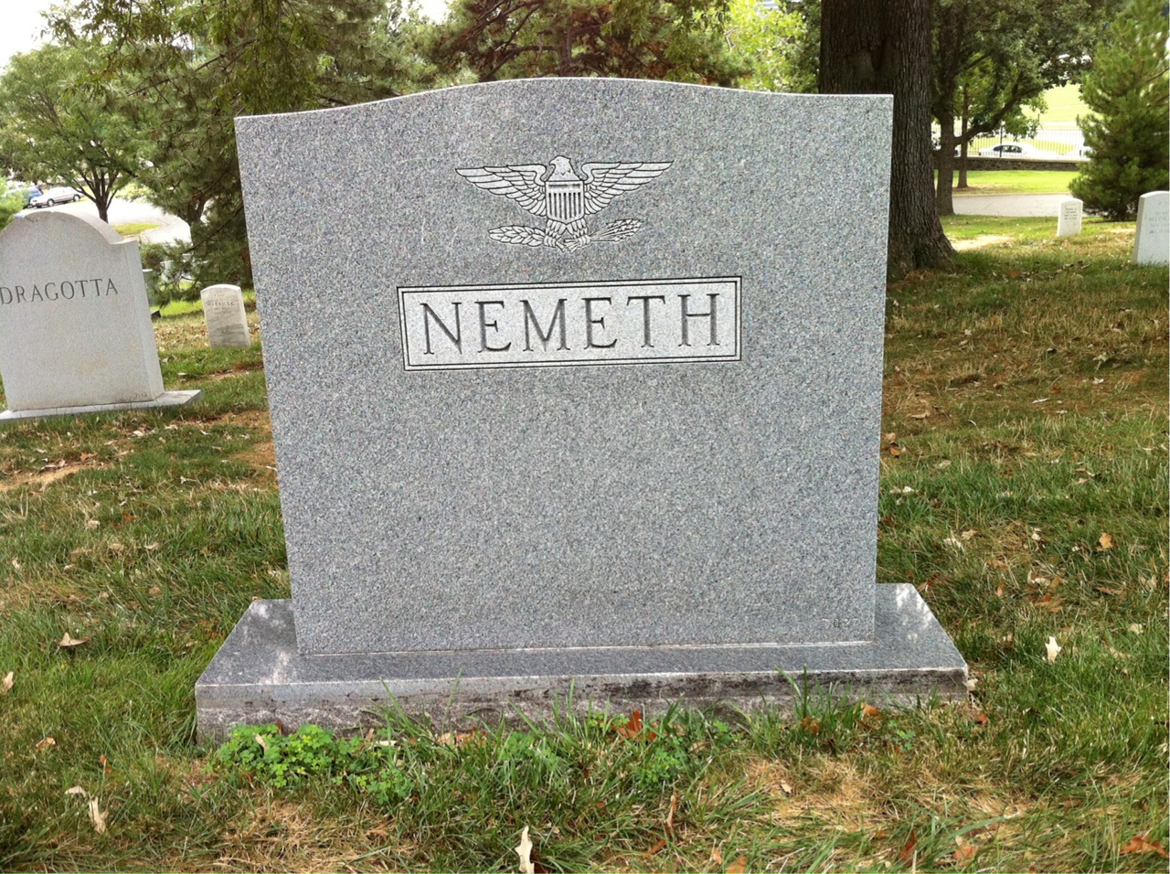 Back of headstone — Stephen Nemeth