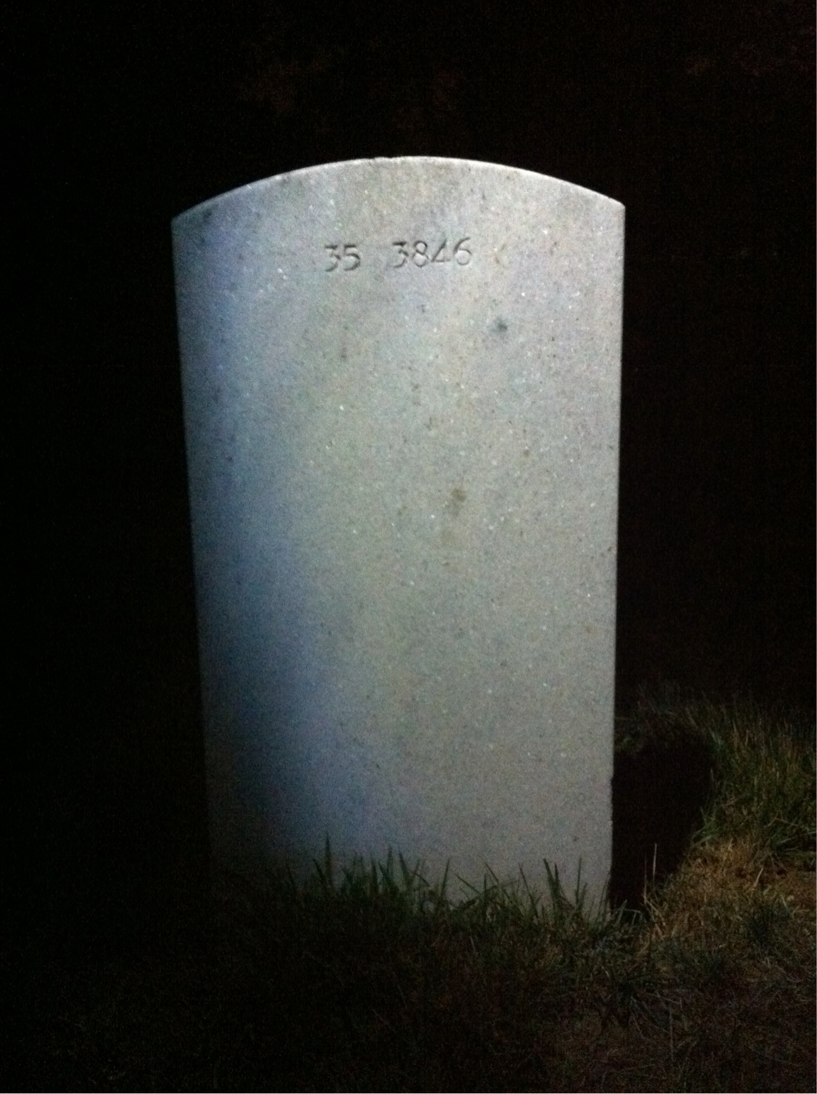 Back of headstone — Charles Abbott