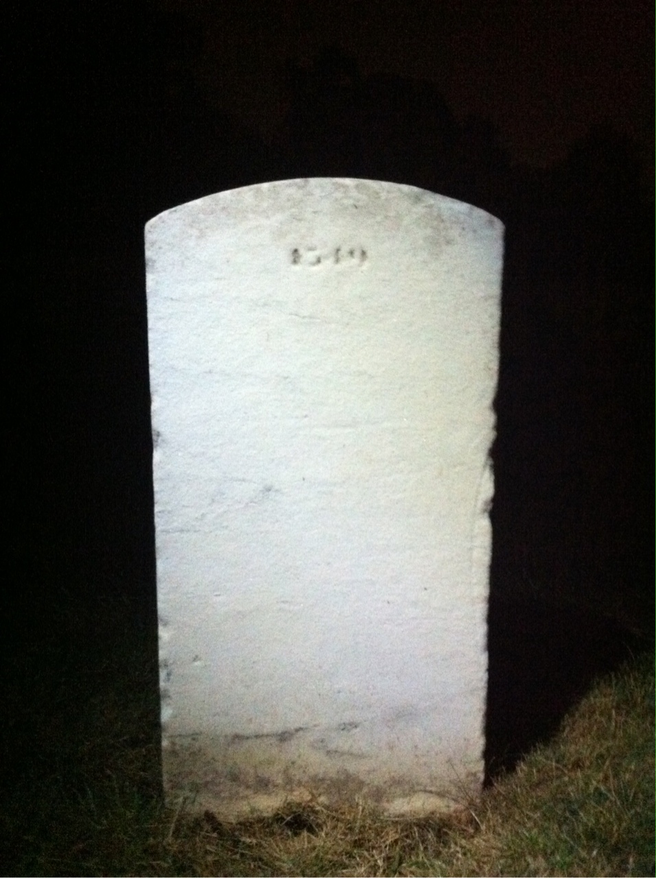 Back of headstone — Abraham Adams
