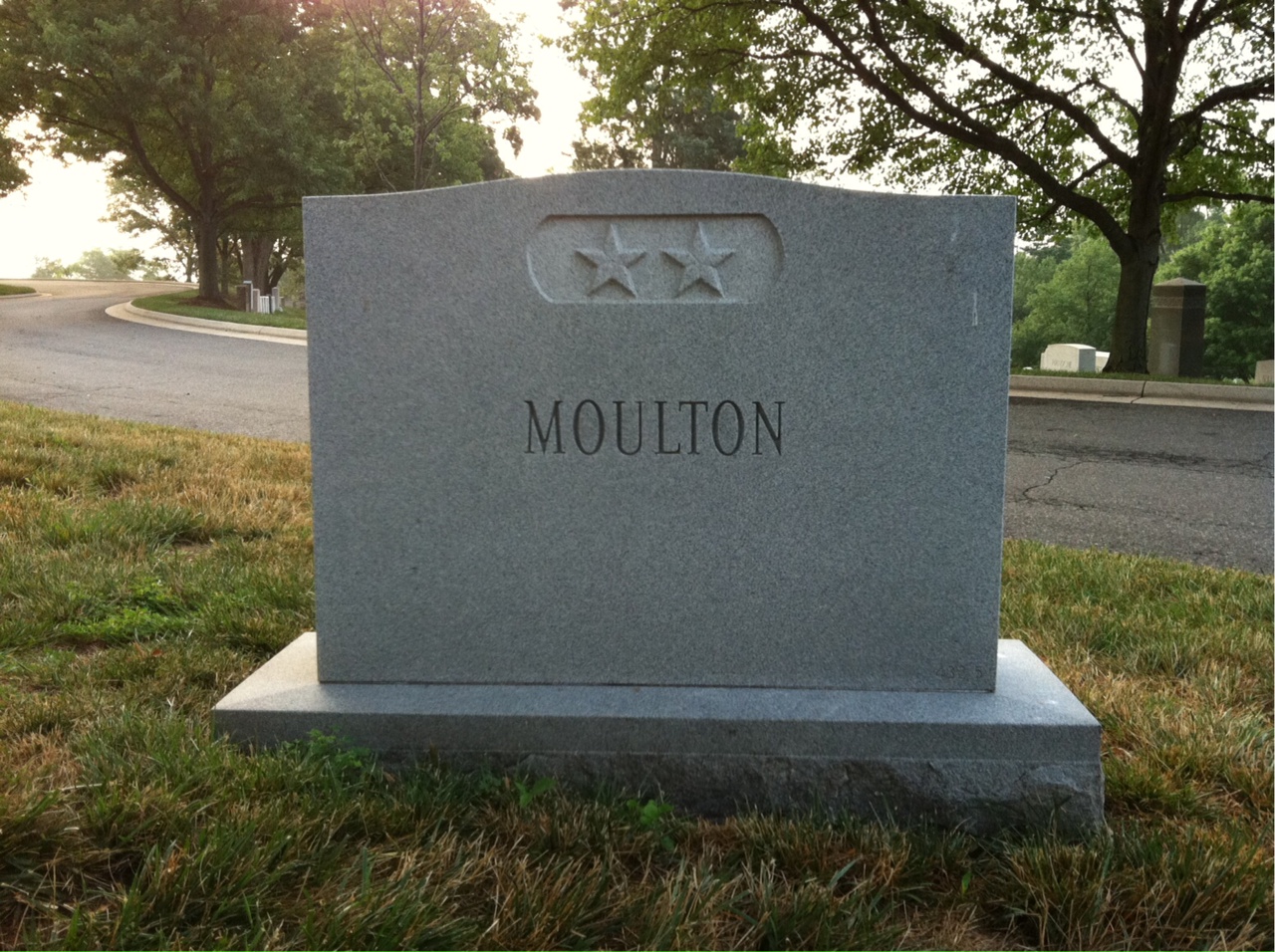 Back of headstone — Horace Moulton