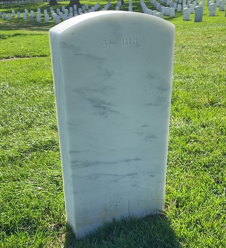 Back of headstone — Duff Alger