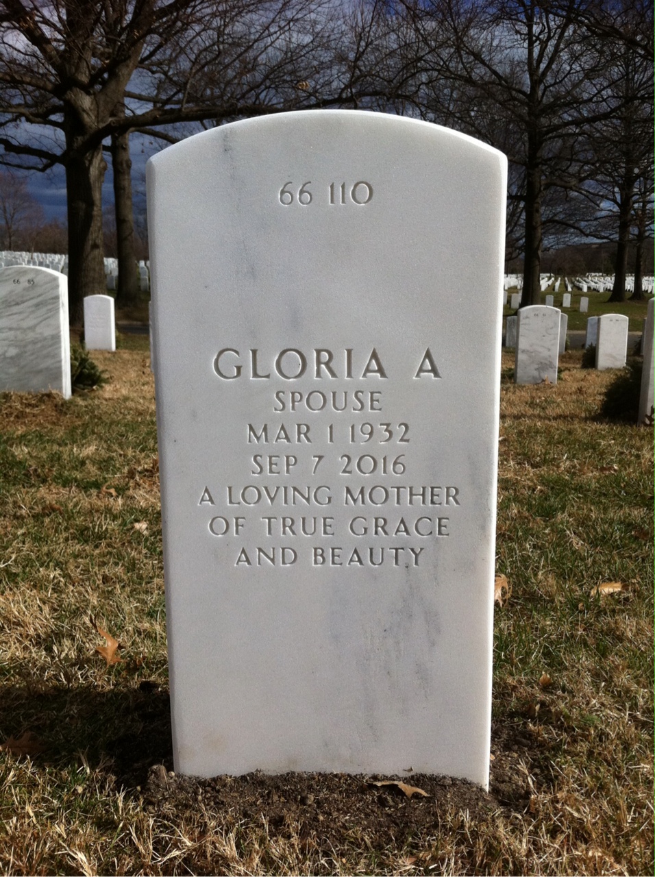 Back of headstone — Gerald Walsh