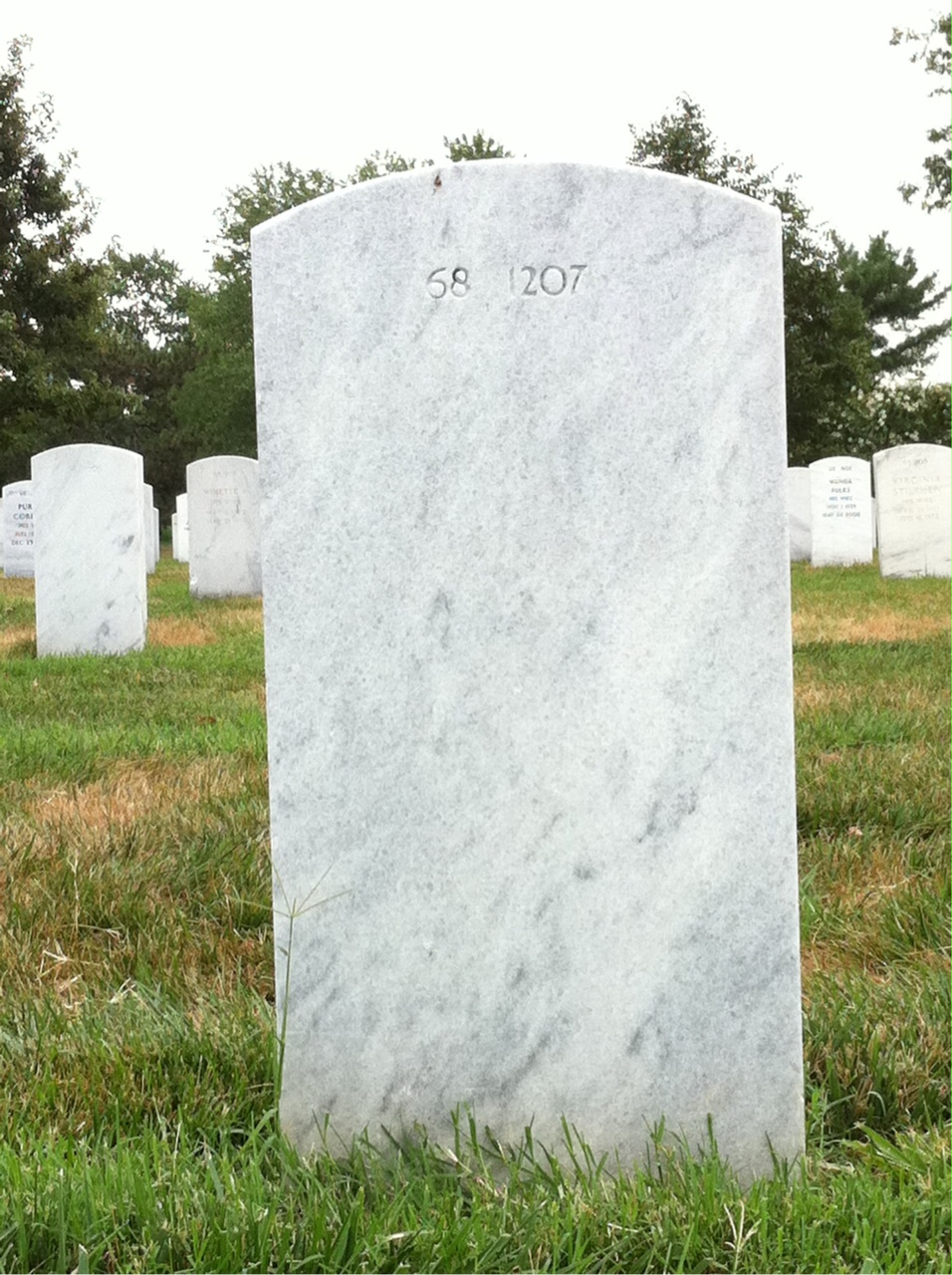 Back of headstone — William Alfred Doughty