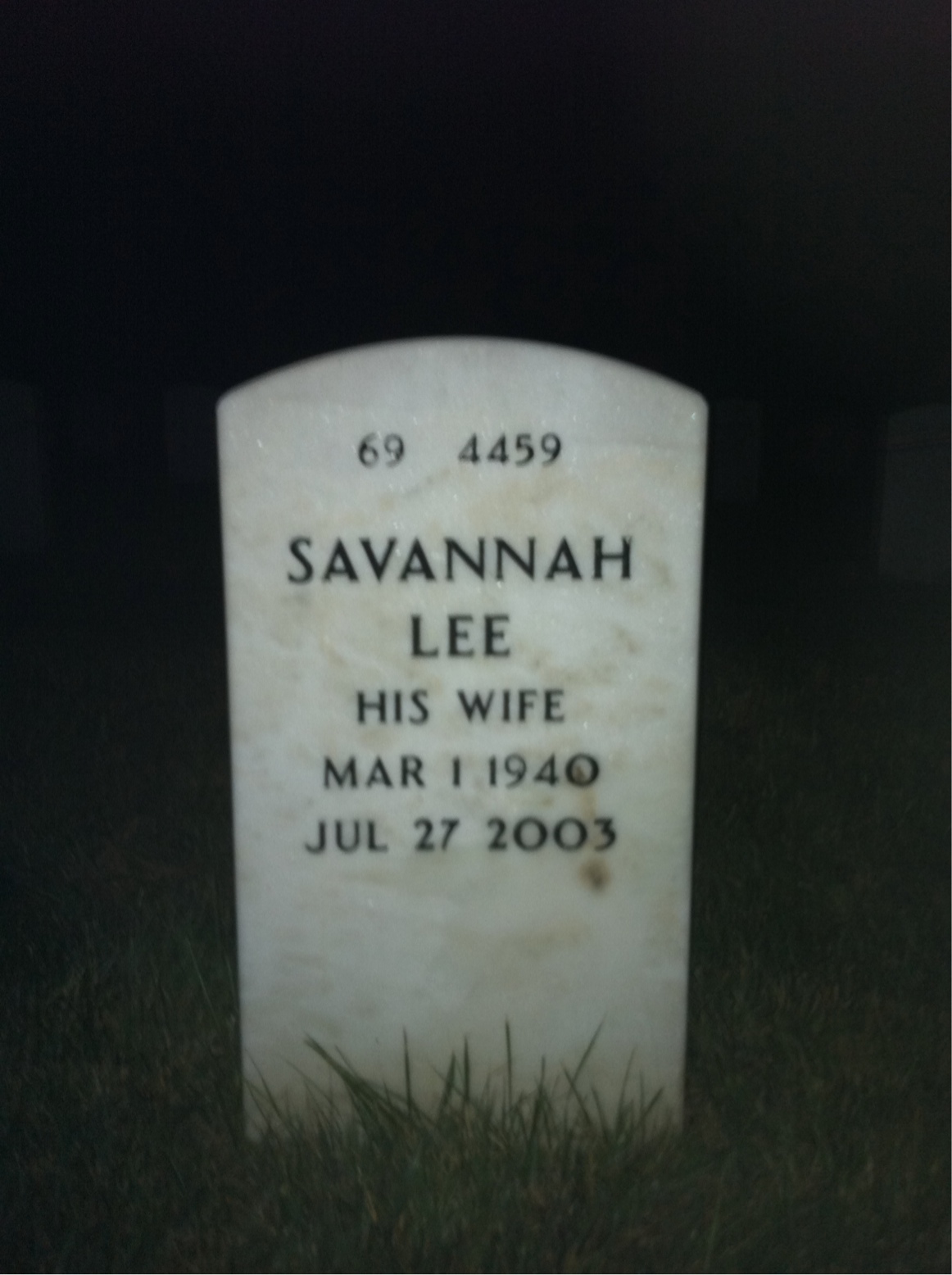 Back of headstone — Sterling Rogers