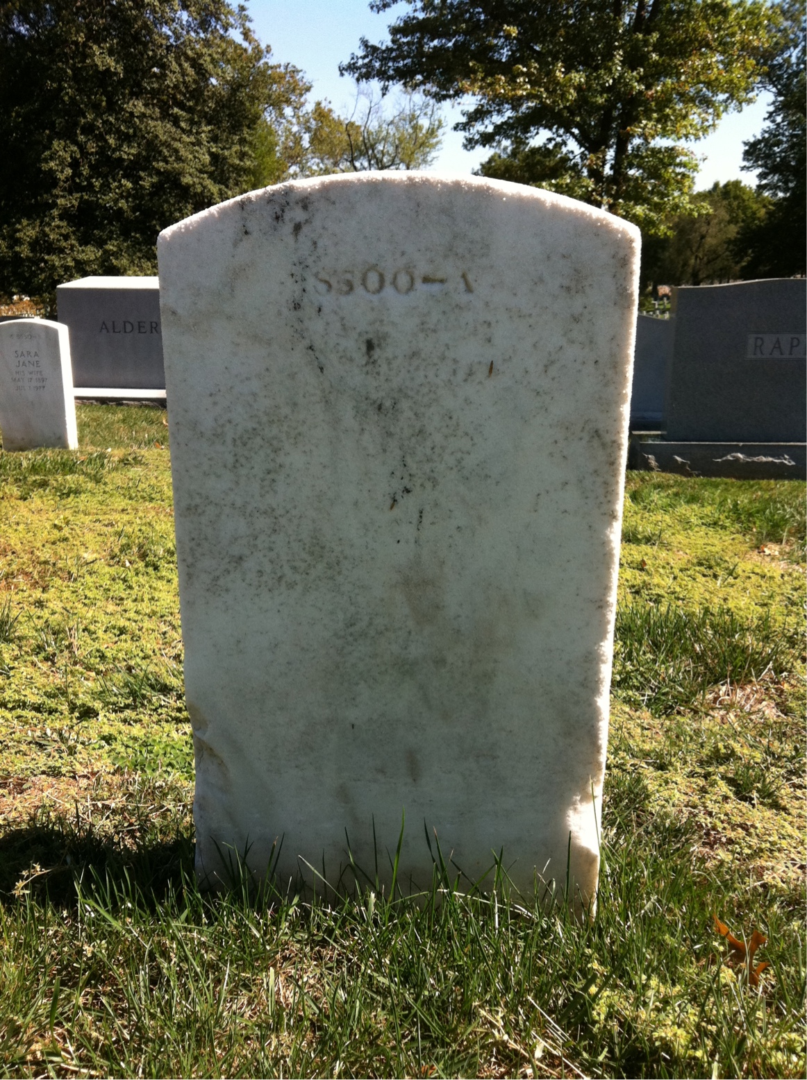 Back of headstone — Marguerite Andrews