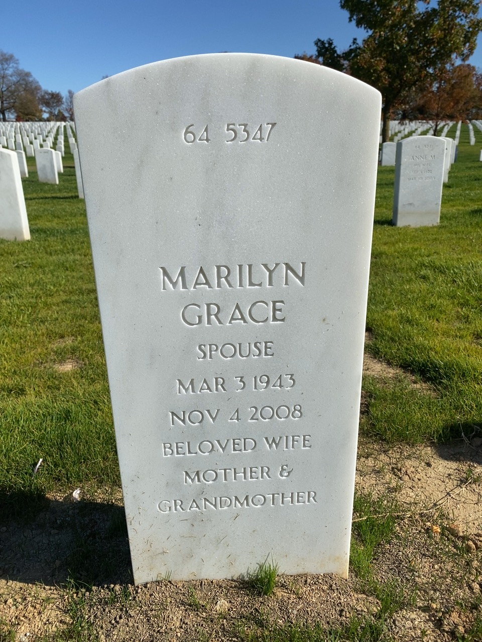 Back of headstone — Warren Howe