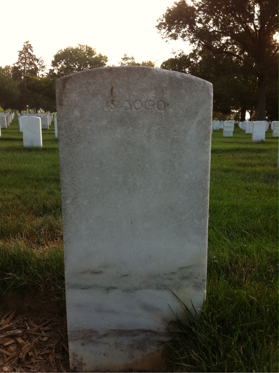 Back of headstone — James Mulligan
