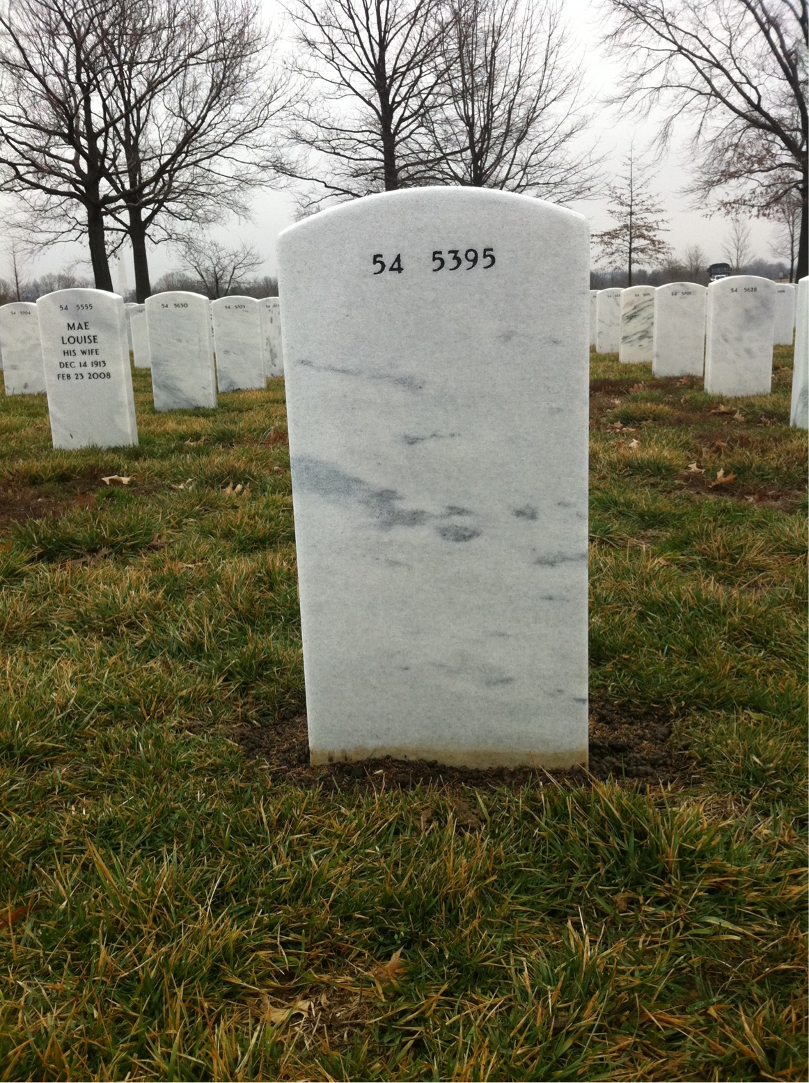 Back of headstone — Milbourne Mcgrath