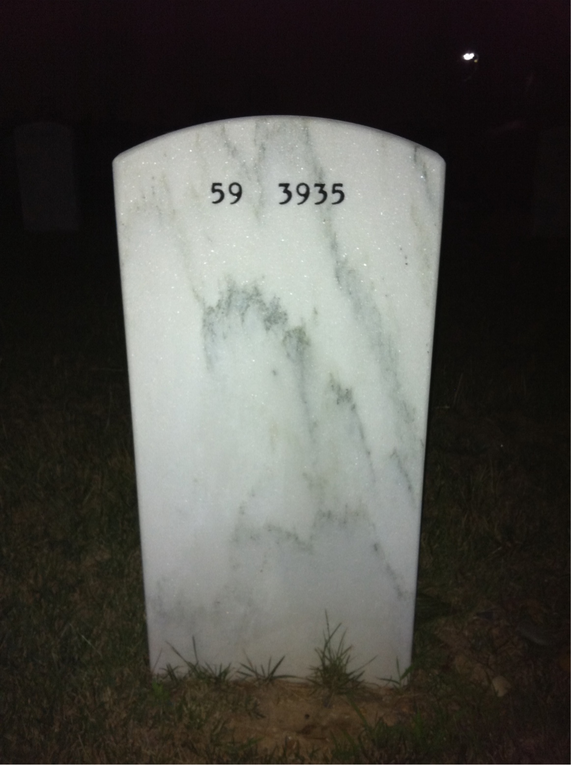 Back of headstone — John Muth