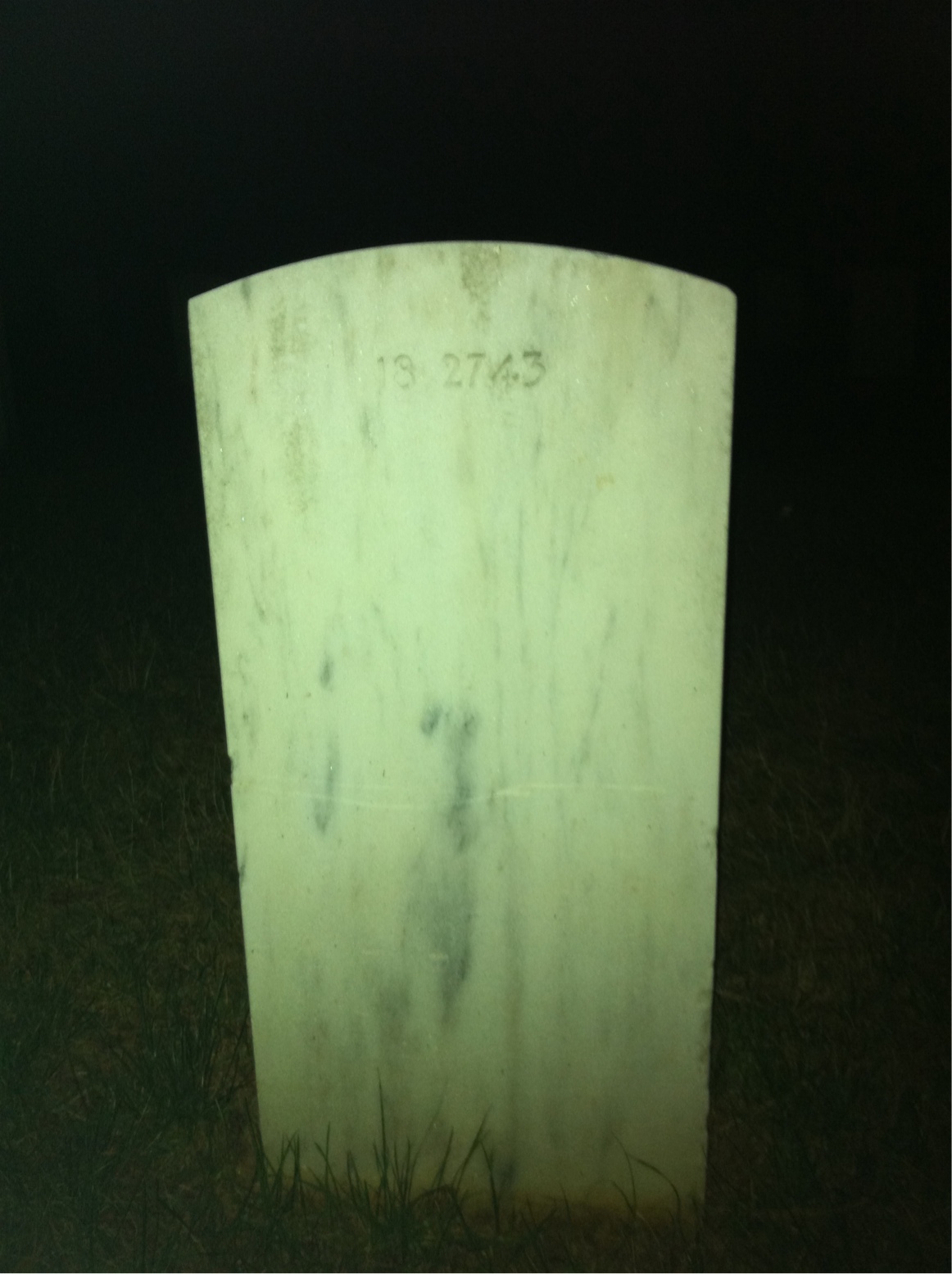 Back of headstone — Thomas Mitchell