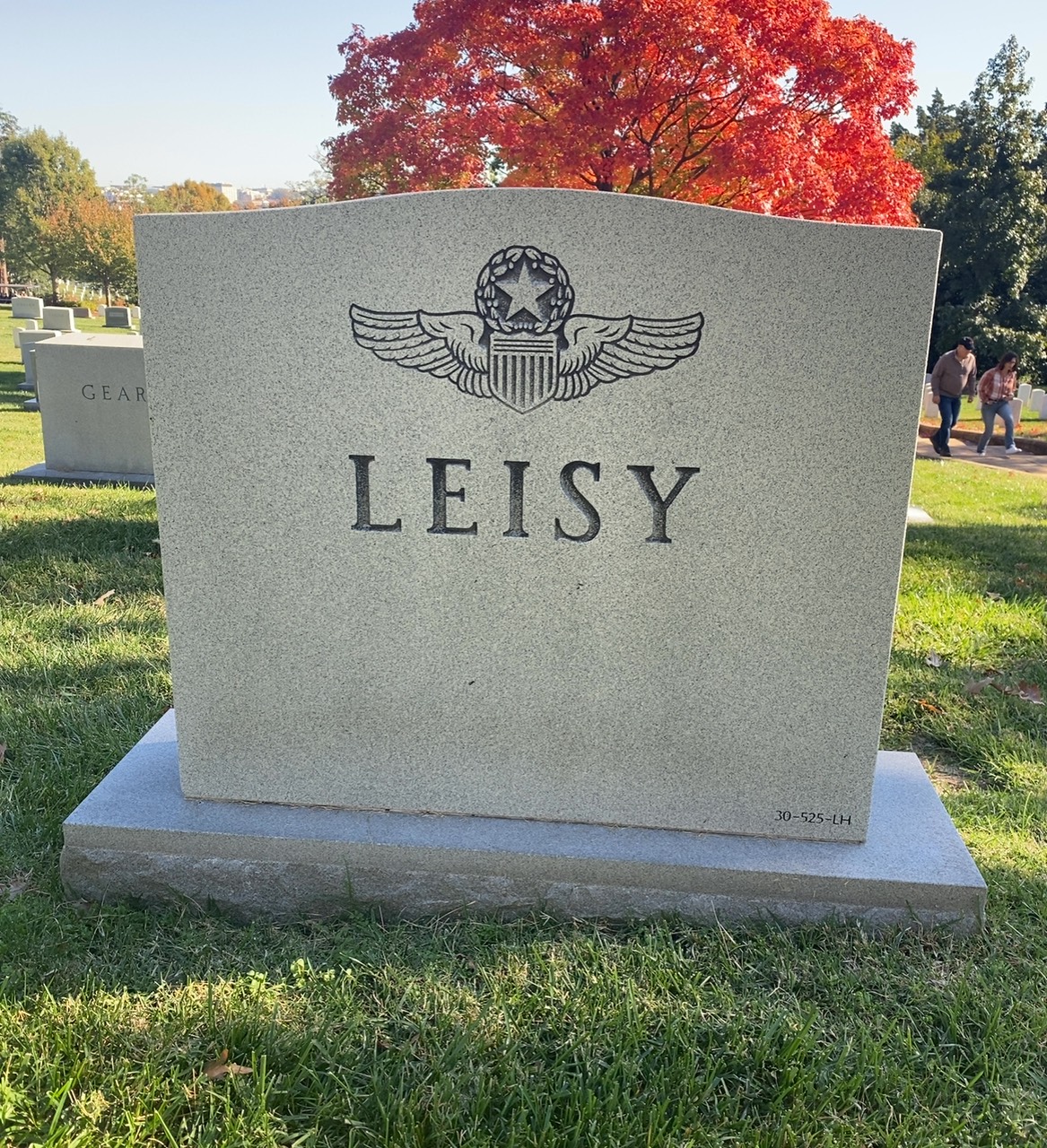 Back of headstone — Roland Leisy