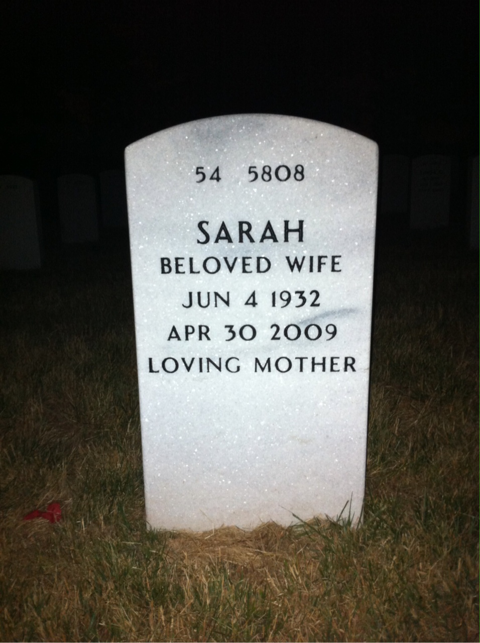 Back of headstone — Charles Patrick