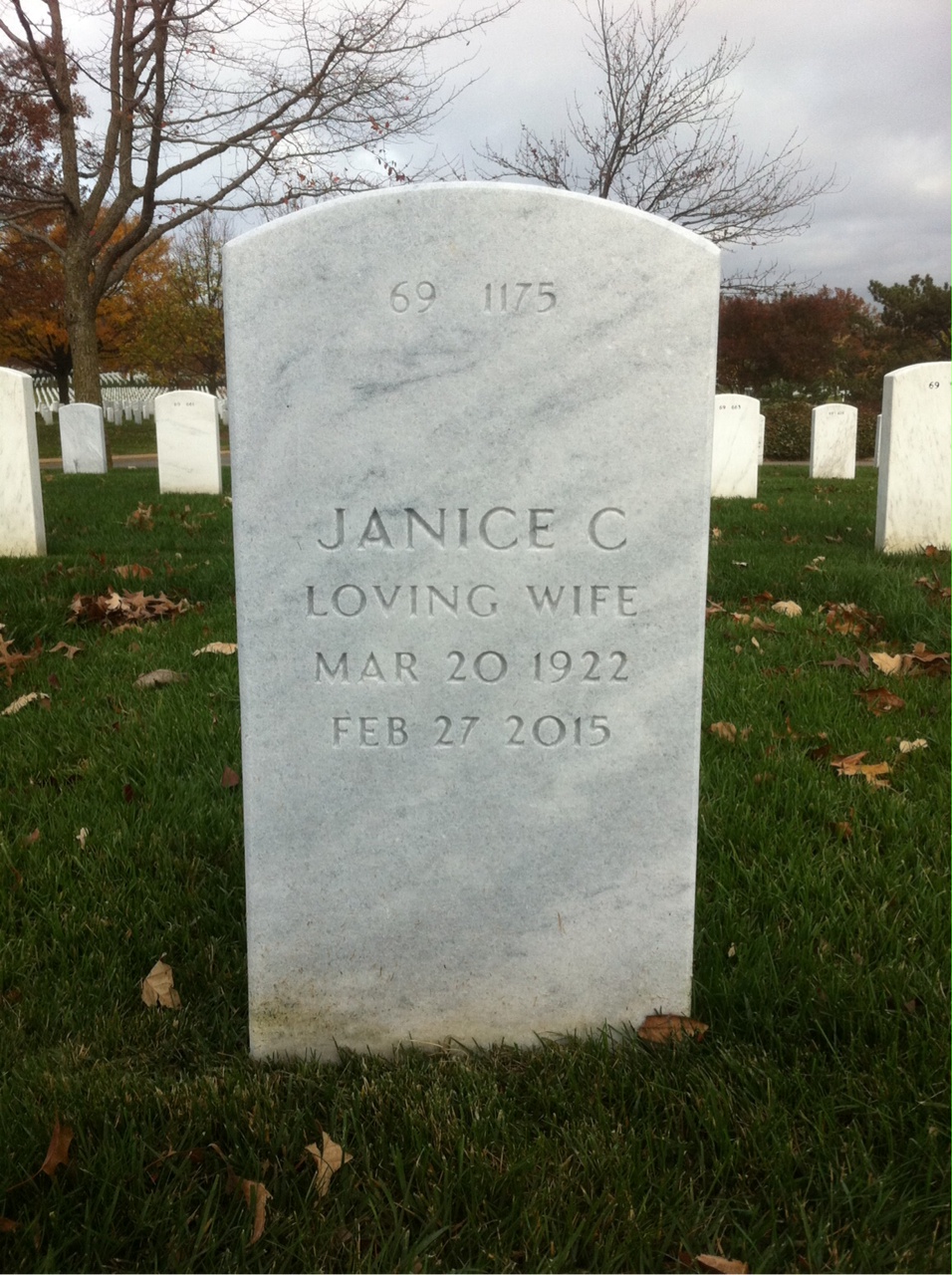 Back of headstone — Benjamin Harrison