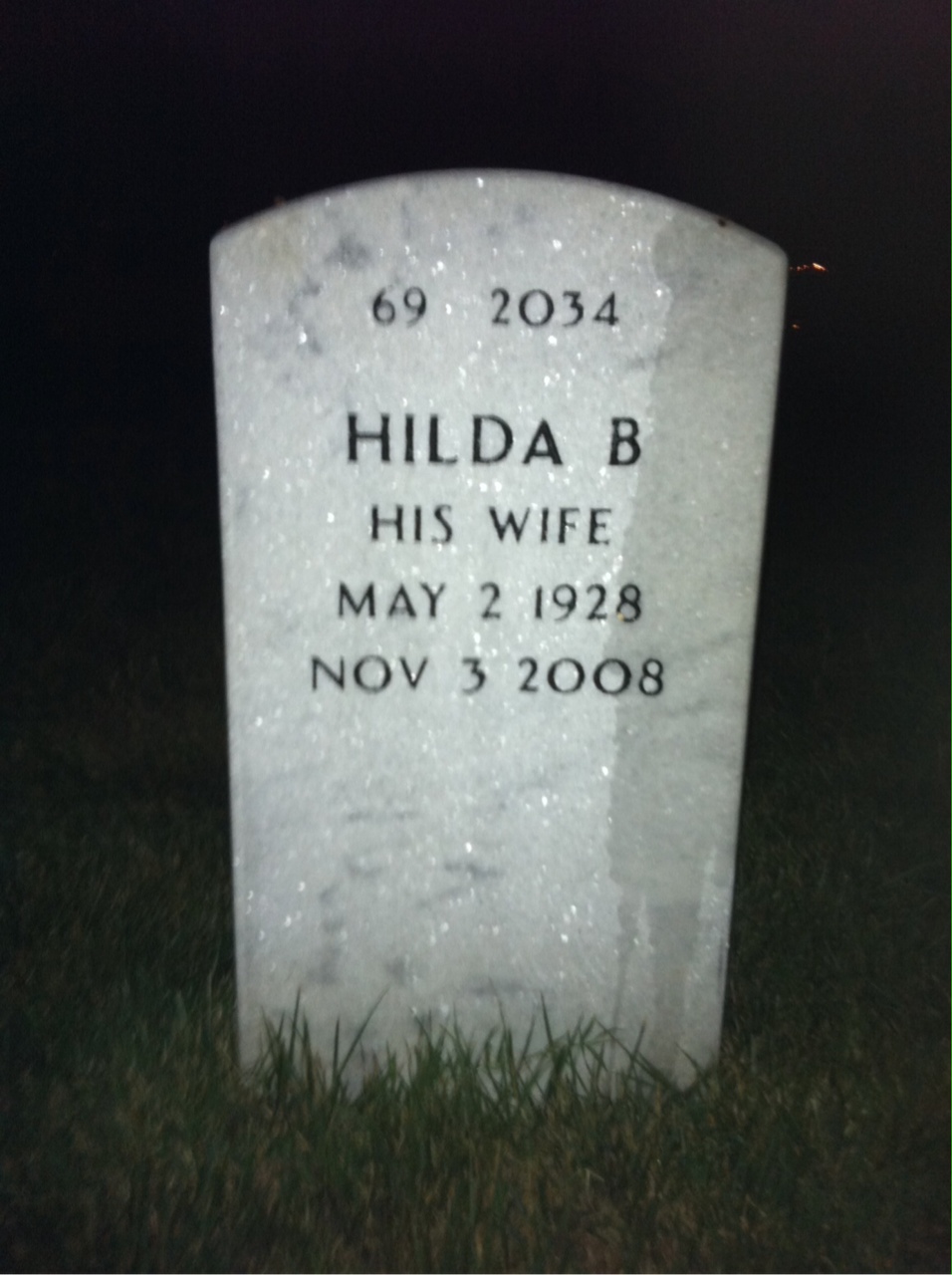 Back of headstone — Roy Gless