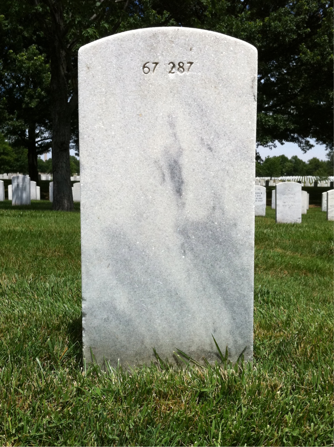 Back of headstone — Walter Martin