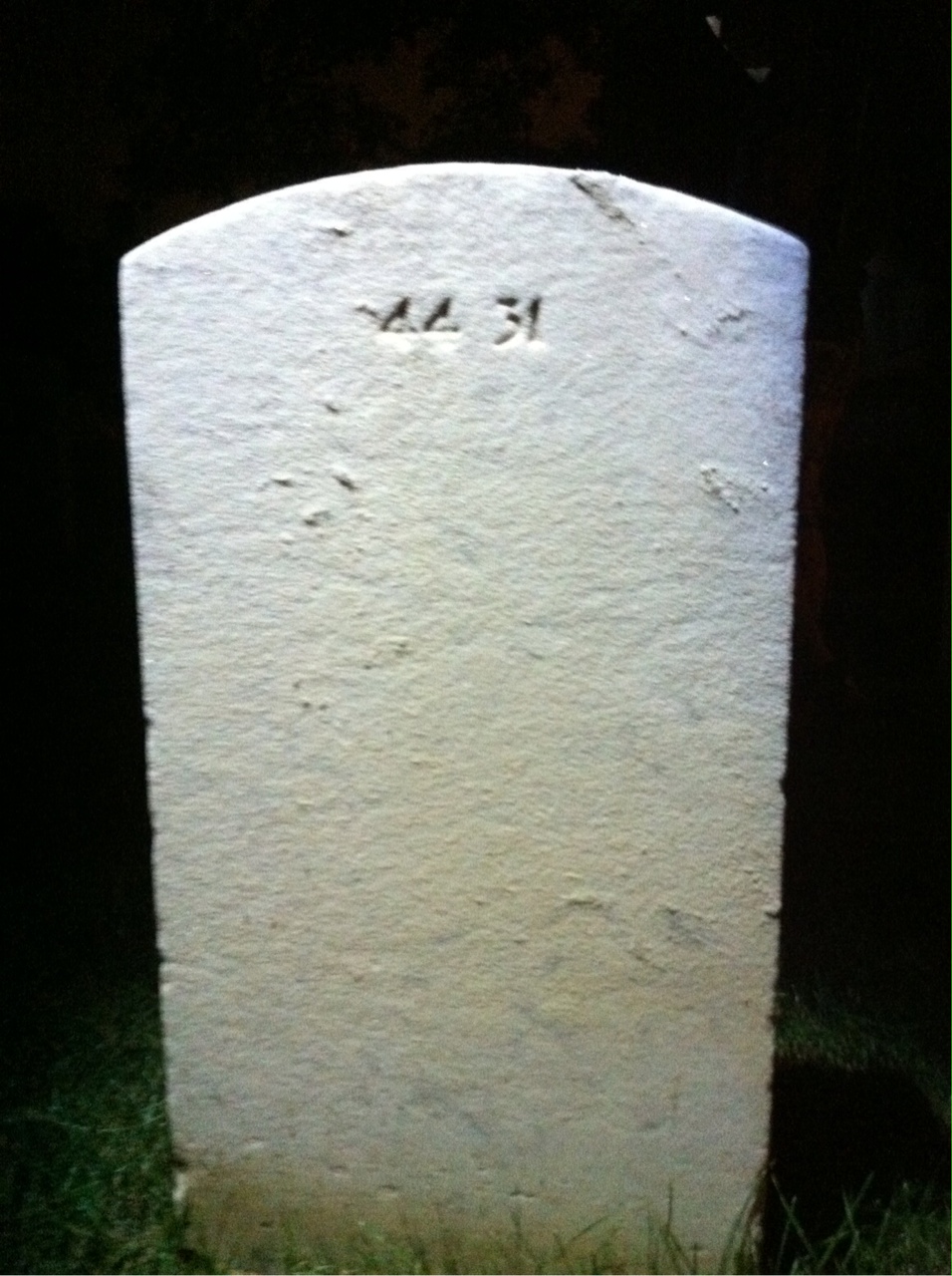 Back of headstone — William P Kinsey