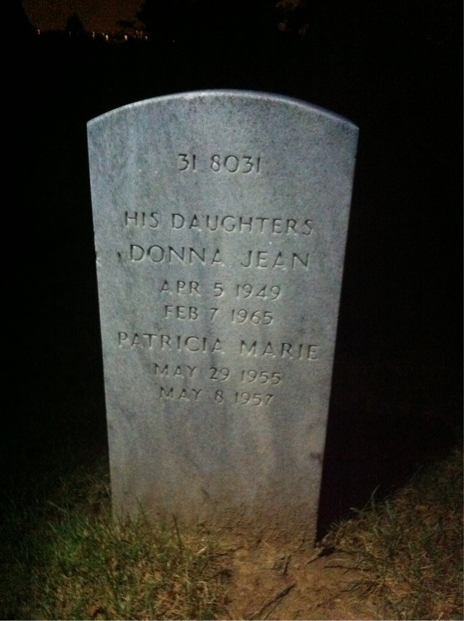 Back of headstone — David Murphy