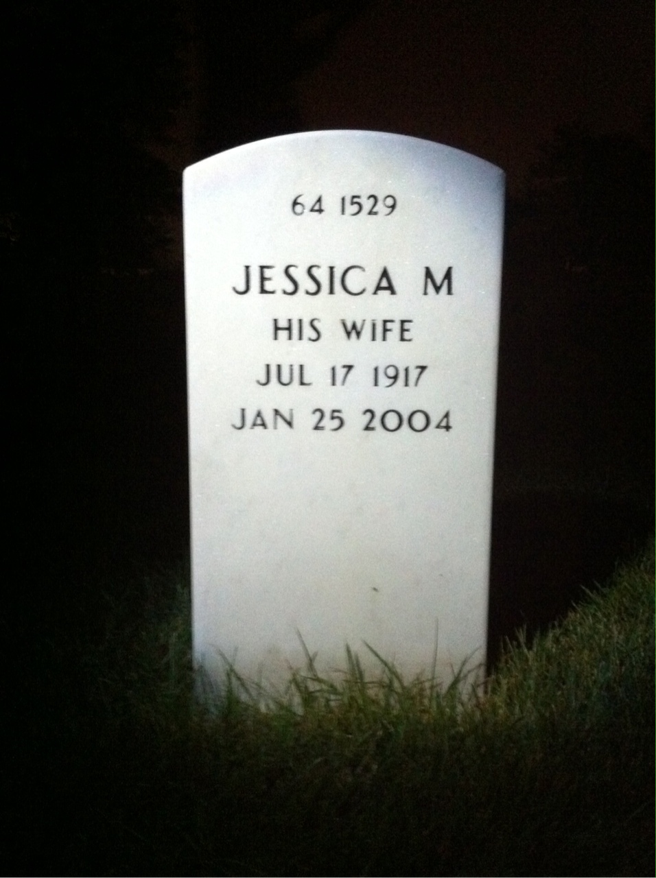 Back of headstone — Ethel Leatherwood