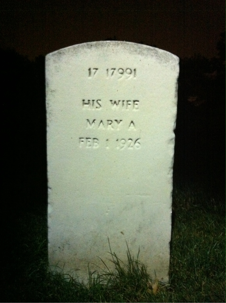 Back of headstone — Mary Bielaski