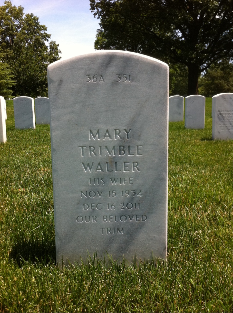 Back of headstone — Thomas Nanney