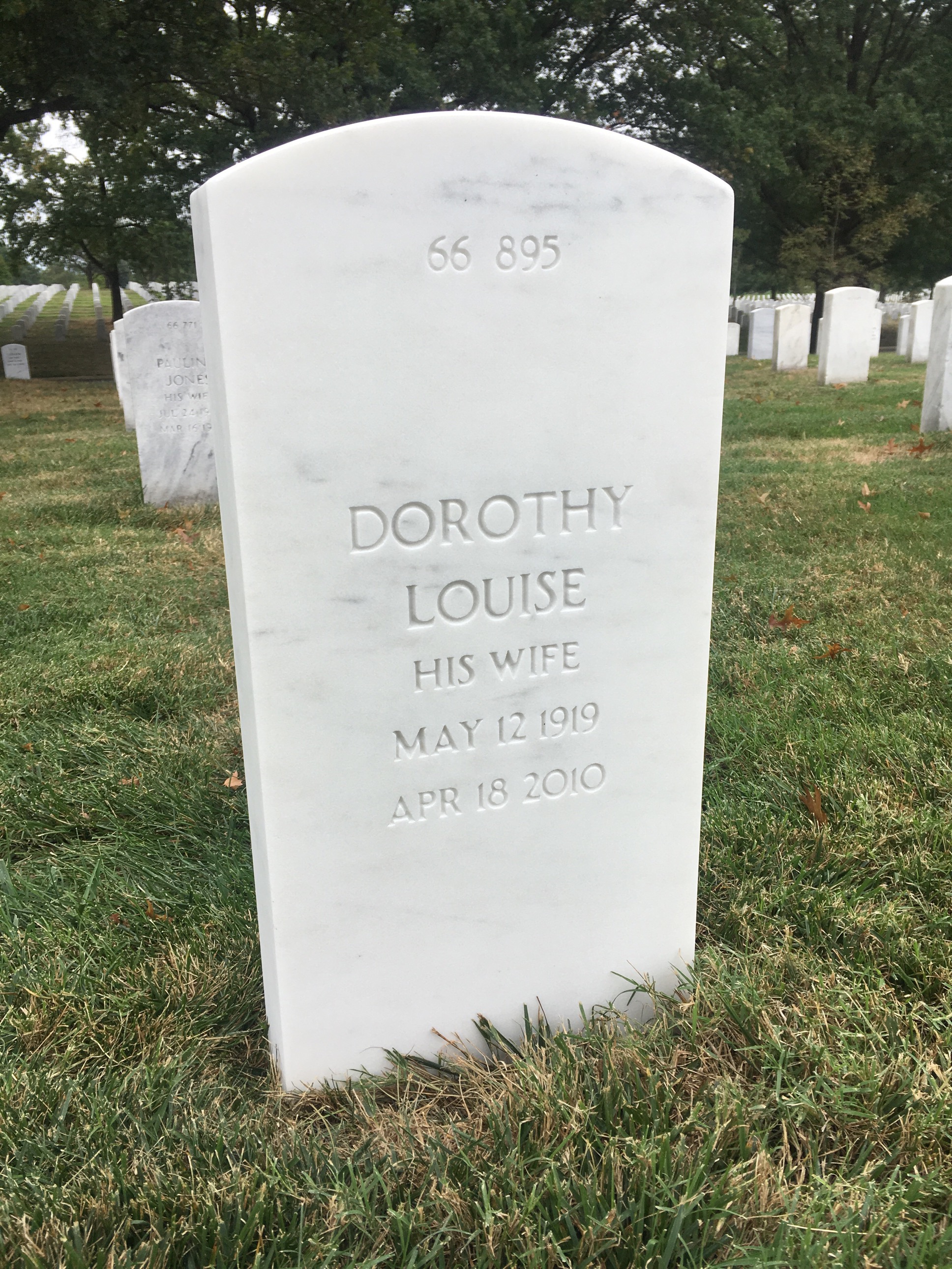 Back of headstone — Arthur Fearing