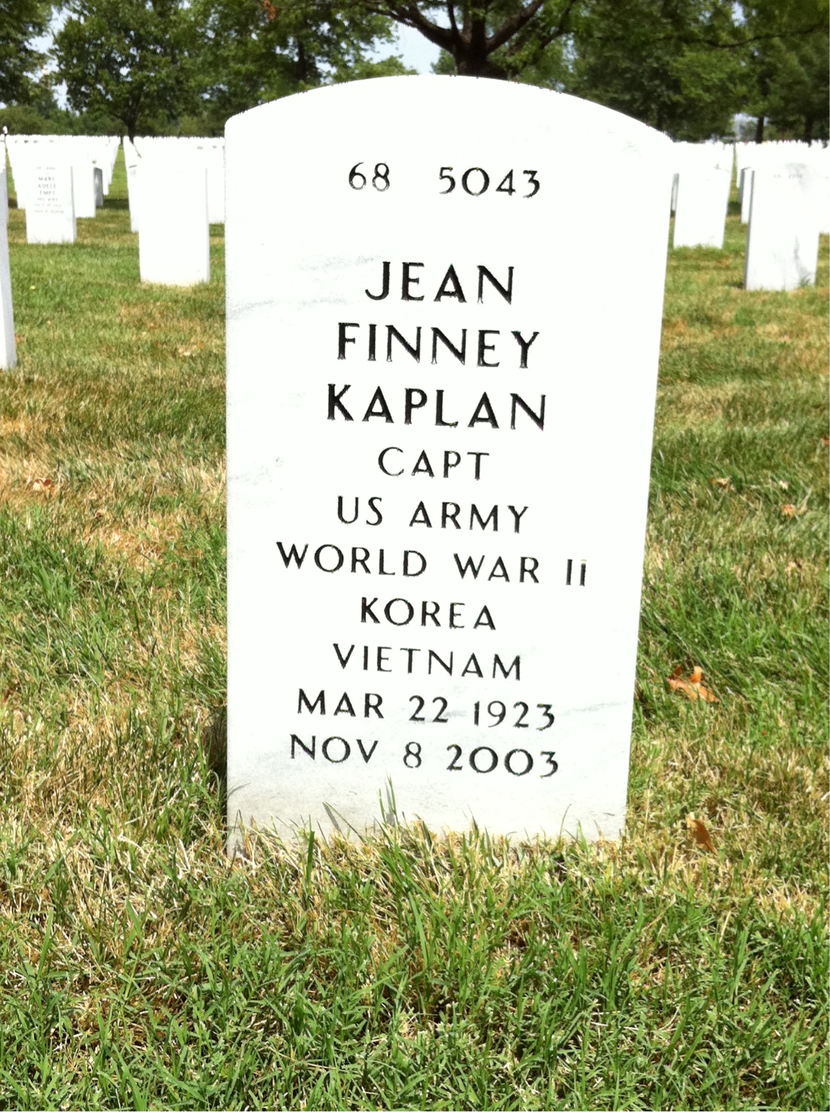 Back of headstone — Clarence Kaplan