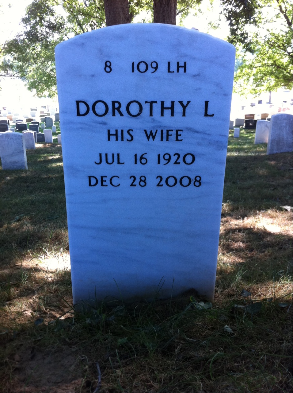 Back of headstone — Harold Wilbur