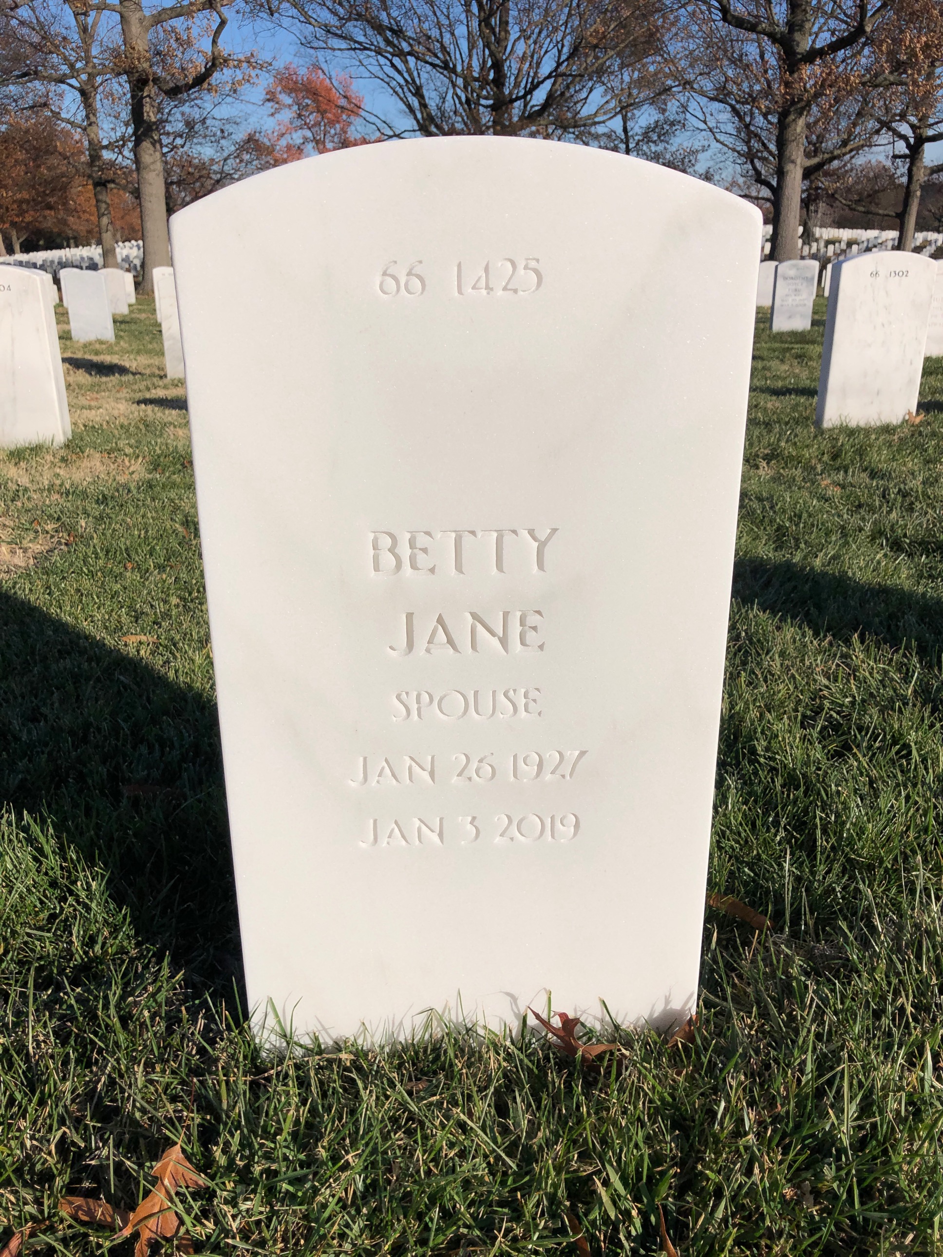 Back of headstone — Harry Fitzwater
