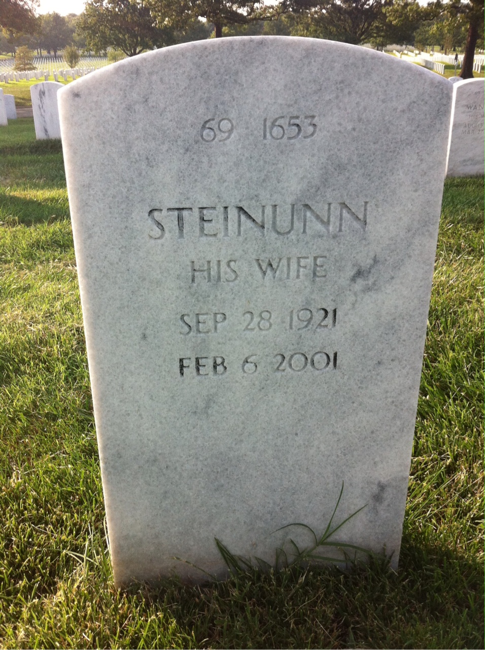 Back of headstone — Van V Haight