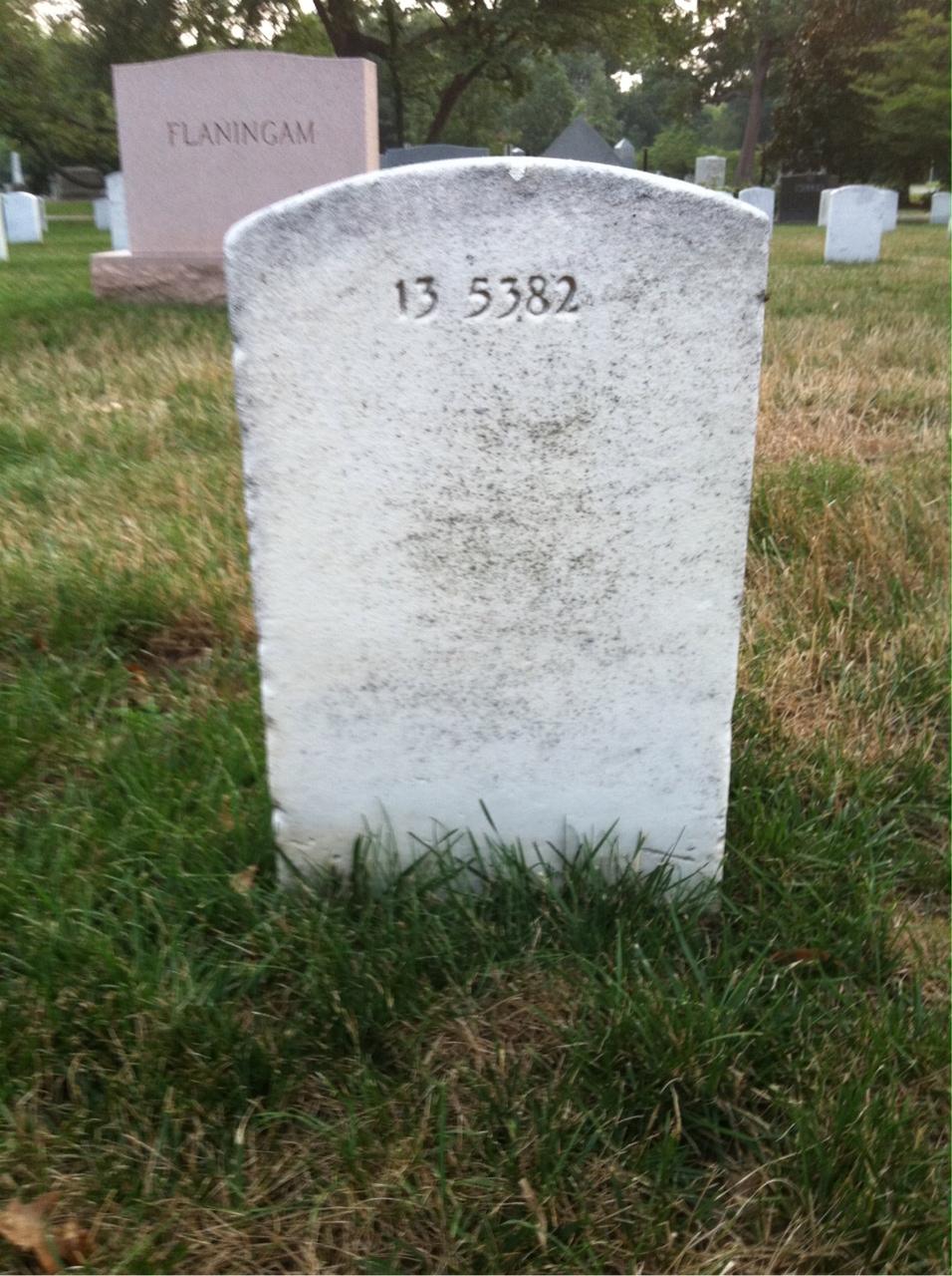 Back of headstone — Josiah Arbaugh