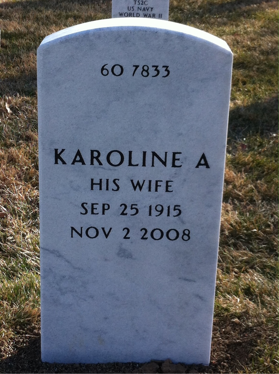 Back of headstone — Francis Daly