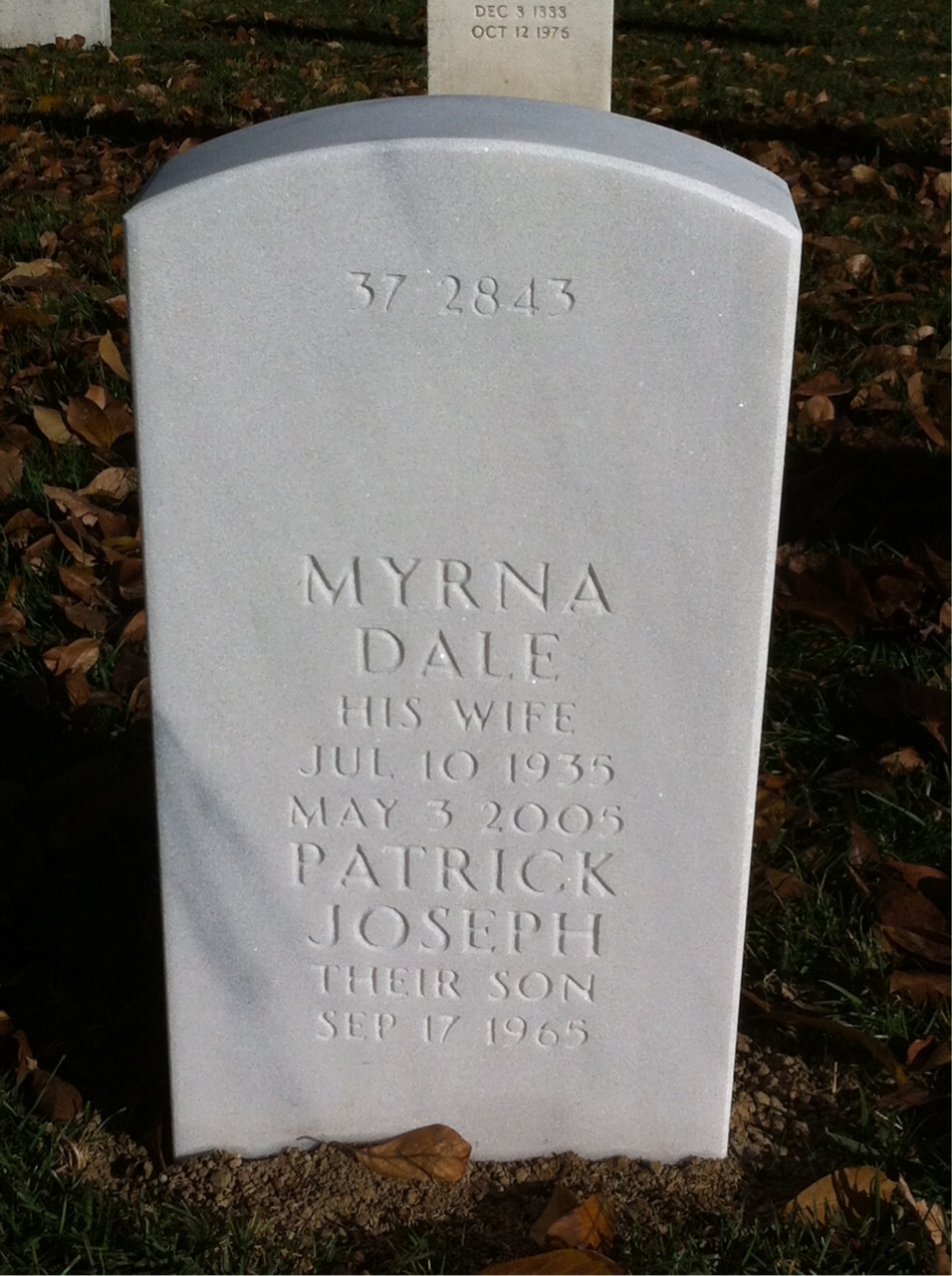 Back of headstone — John Leonberger