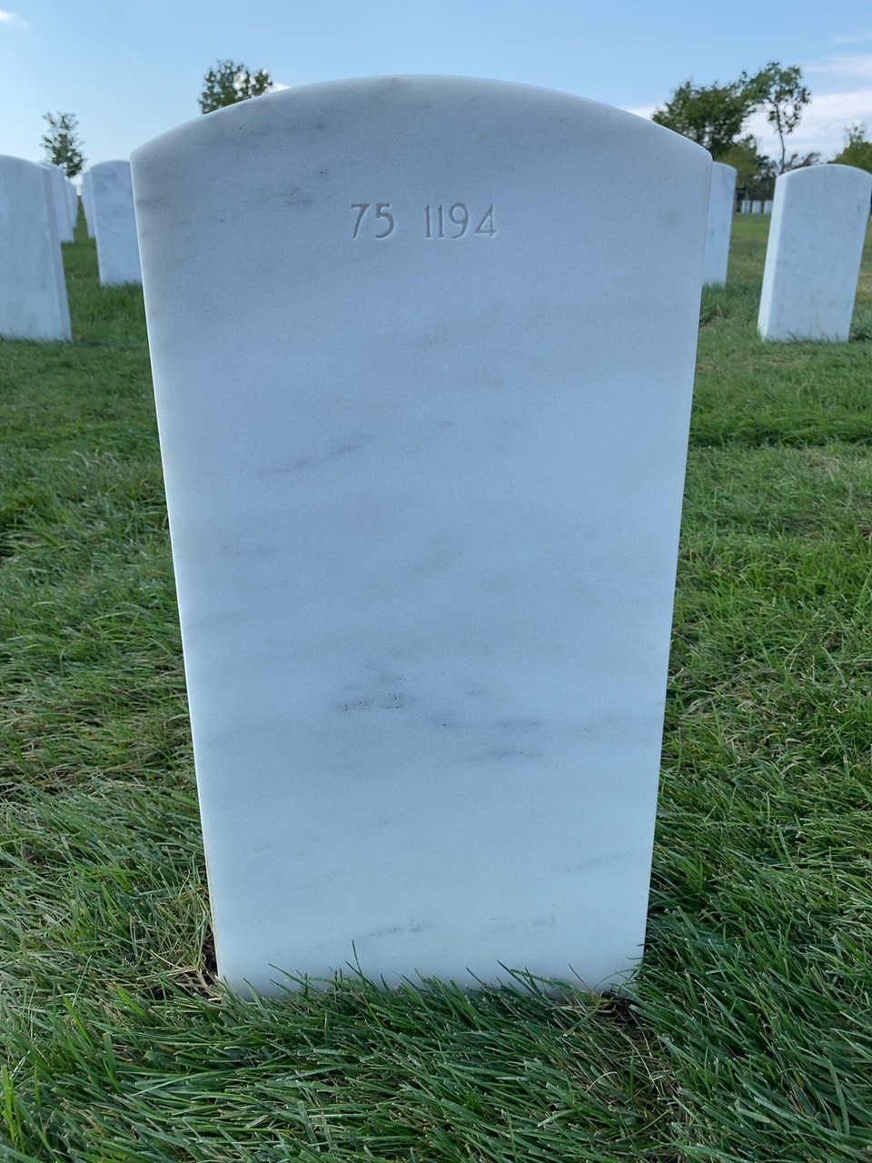 Back of headstone — Henry Allen
