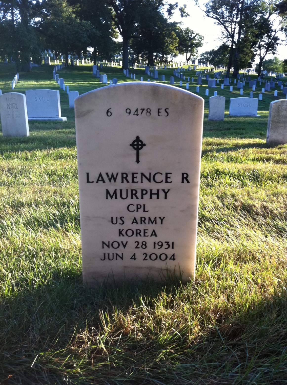 Back of headstone — Joseph Murphy