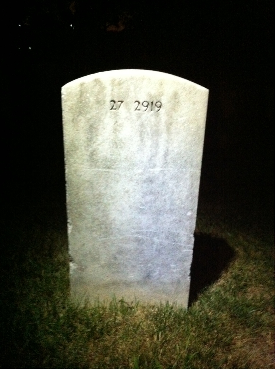 Back of headstone — Squire Bentley