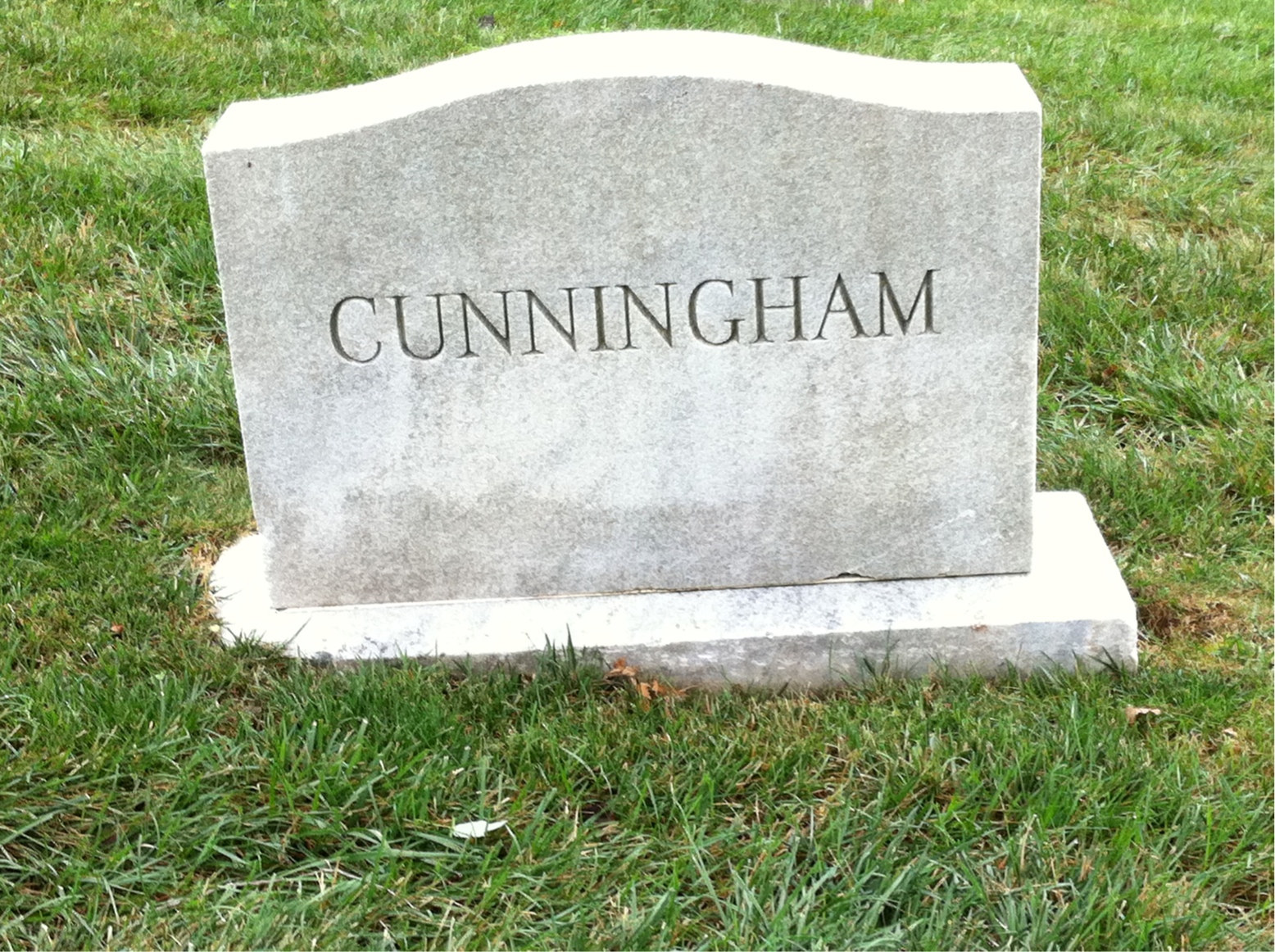 Back of headstone — Margaret Cunningham