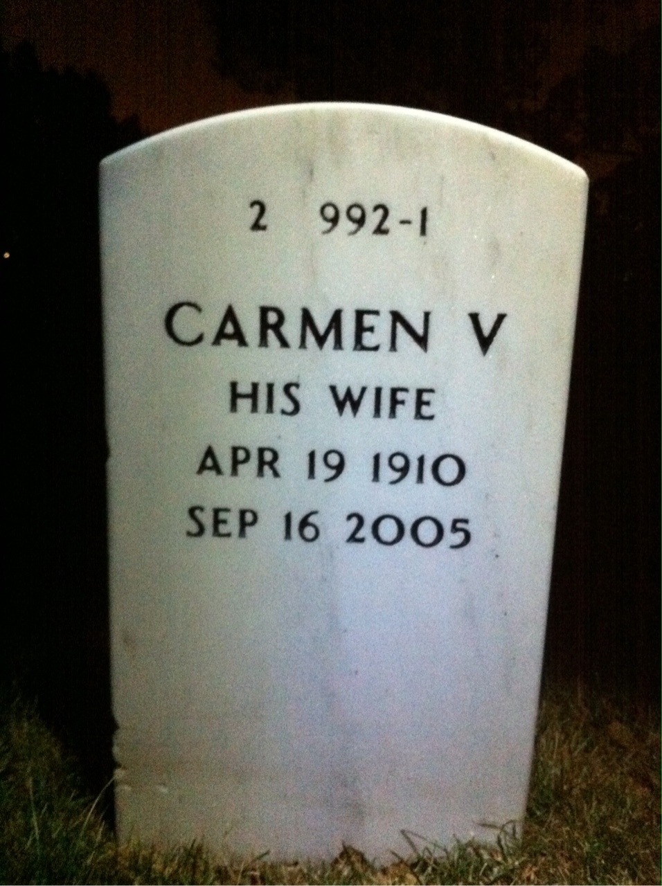 Back of headstone — John Ferry