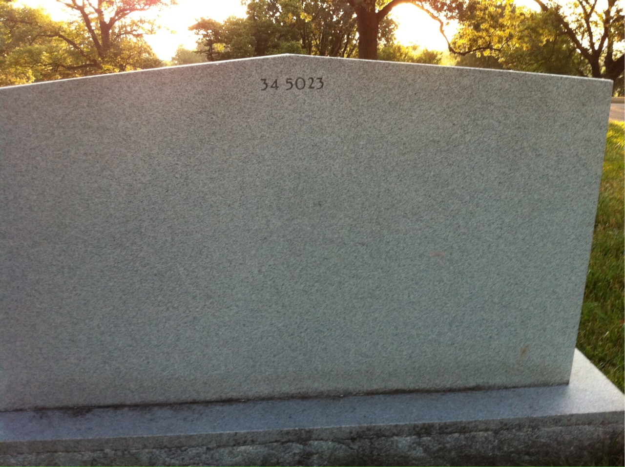 Back of headstone — Bernard Baumgartner