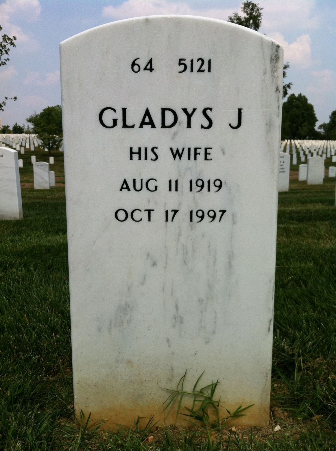 Back of headstone — Eugene Larocca
