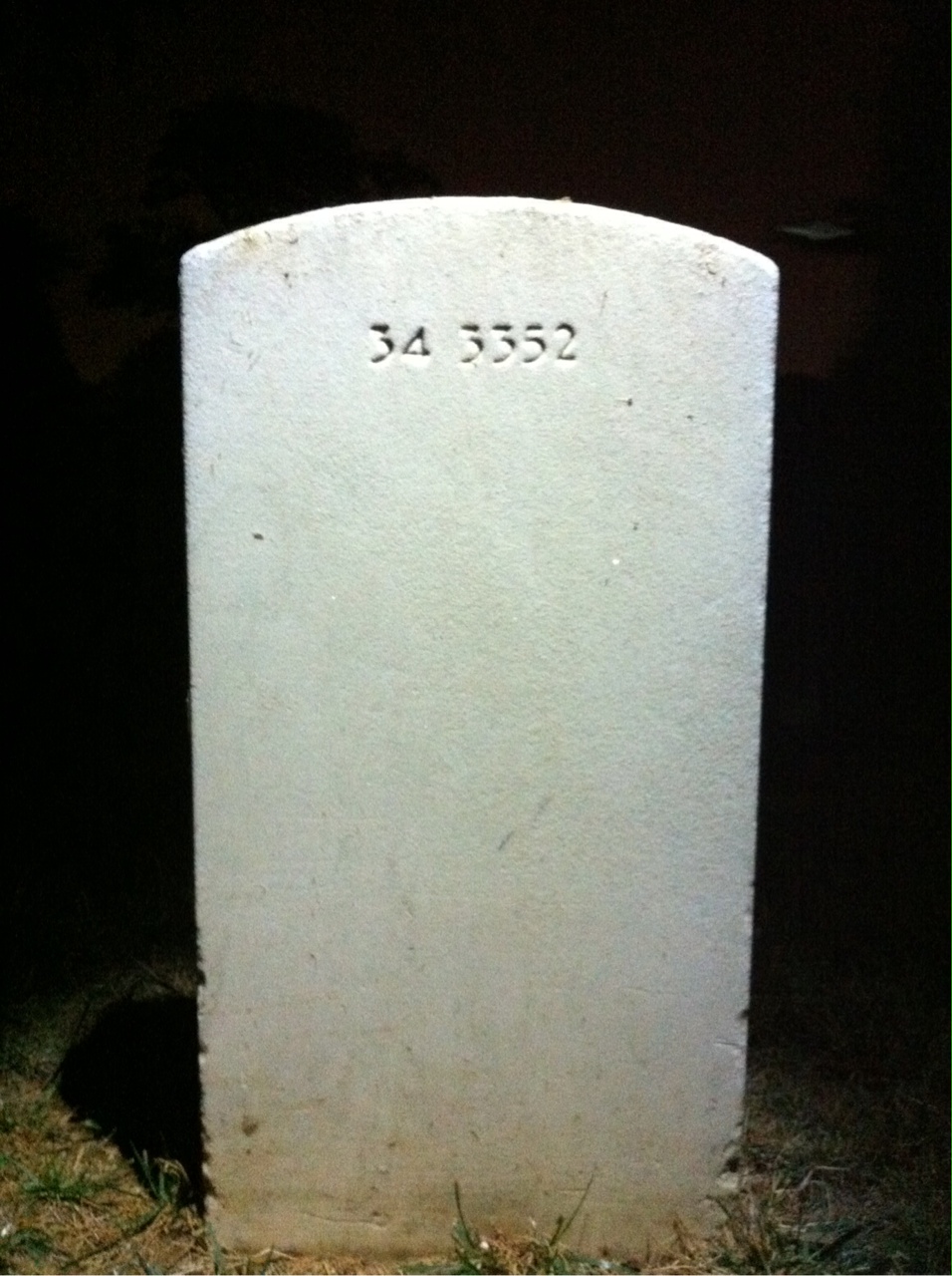 Back of headstone — Robert E Simmons