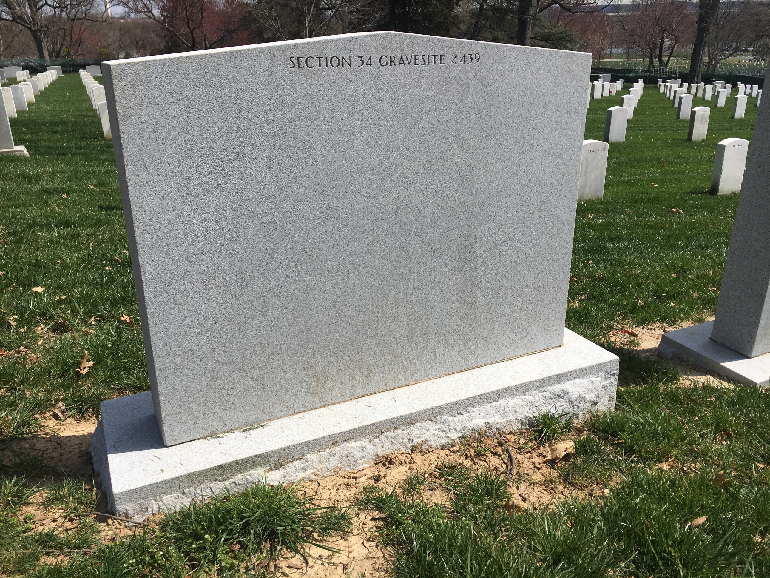 Back of headstone — Ralph Moreira