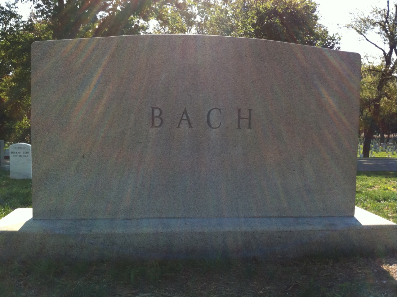 Back of headstone — Christian Bach