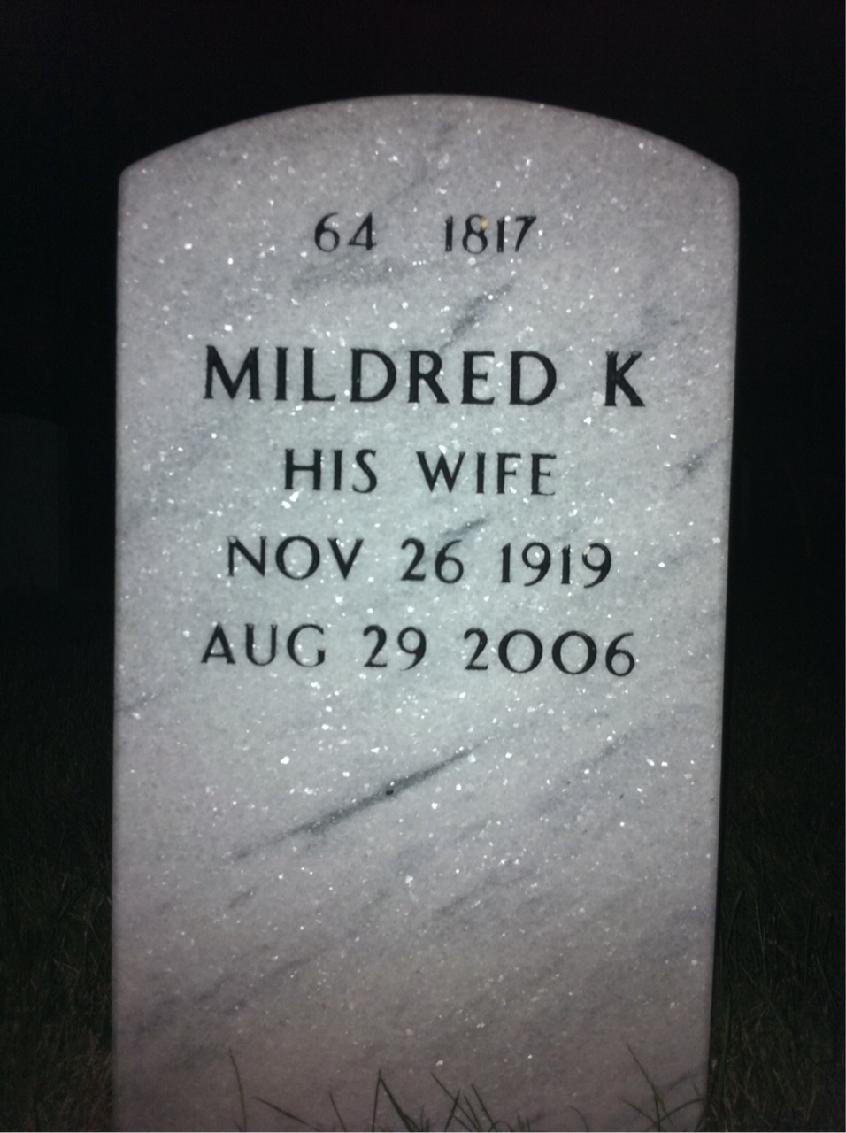 Back of headstone — Charles Wheeler