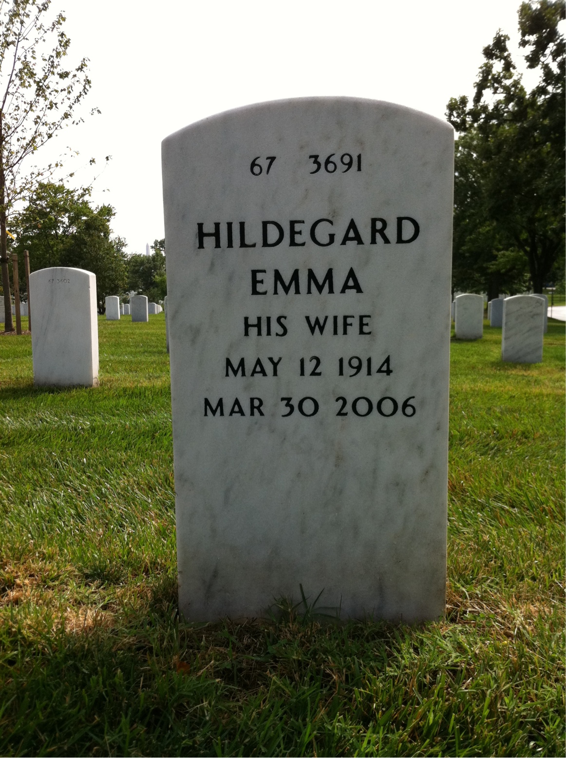 Back of headstone — Charles Connors