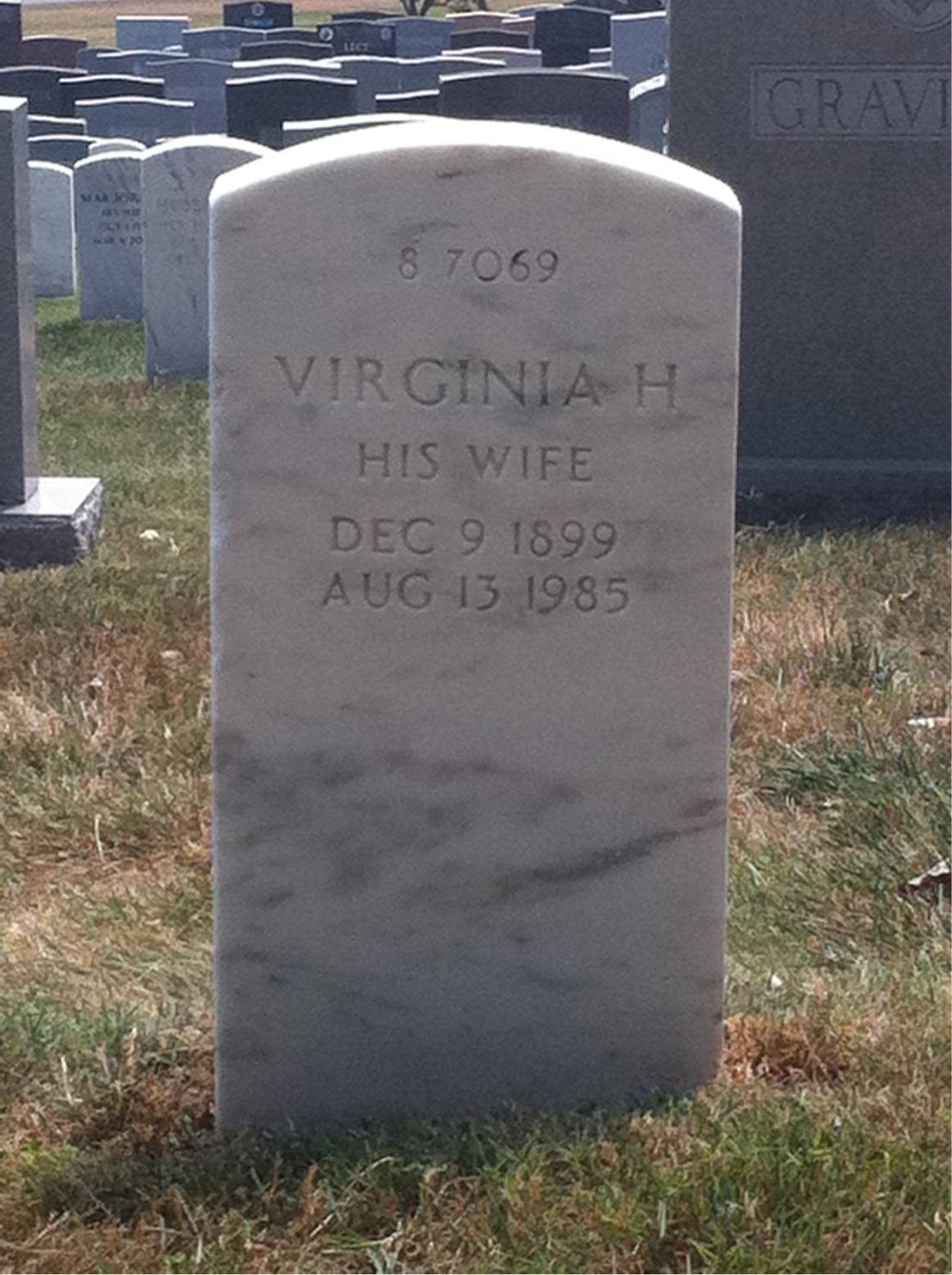 Back of headstone — Byron A Long
