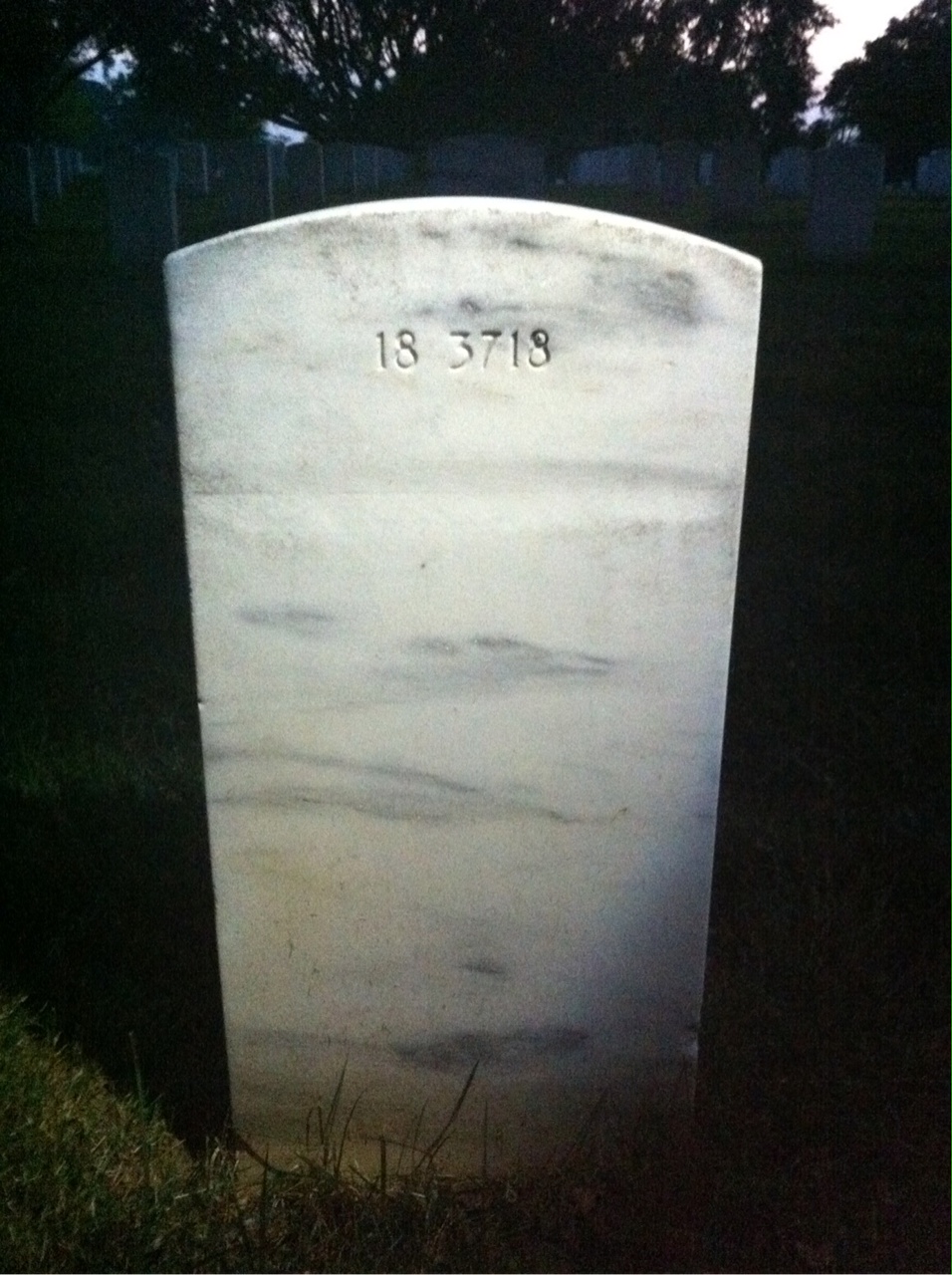 Back of headstone — John Bednarsky