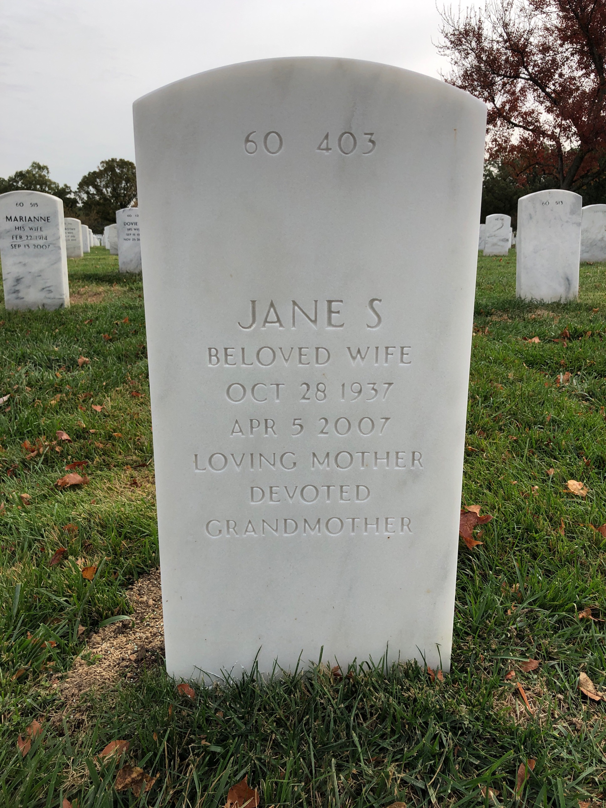 Back of headstone — Lacy Smith
